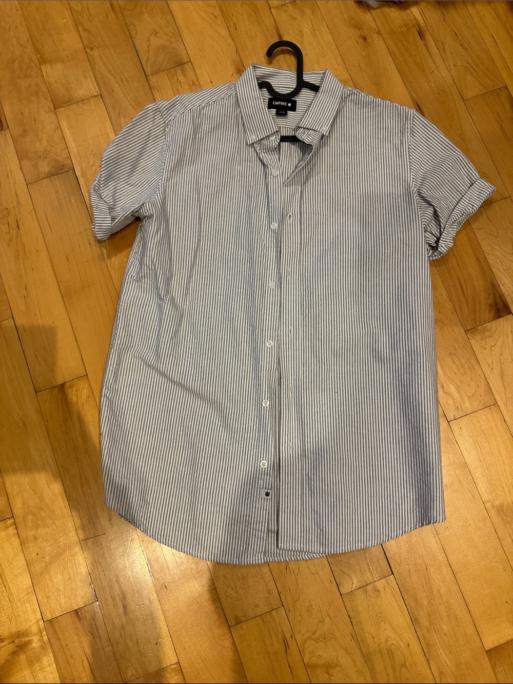 Short Sleeve Striped Button-Up Shirt